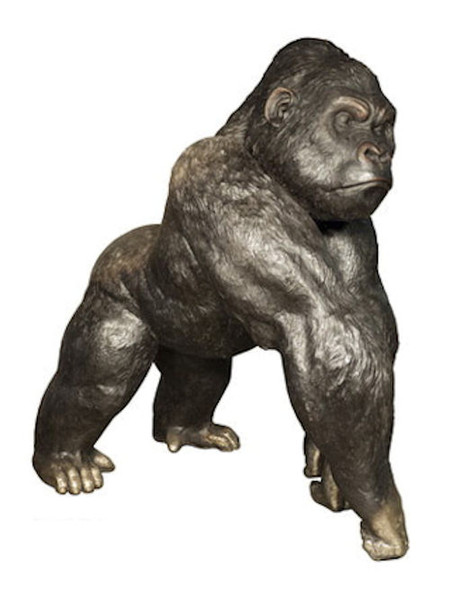 Gorilla Ape Sculpture Bronze Life-Size Large Parks Zoo High End Giant